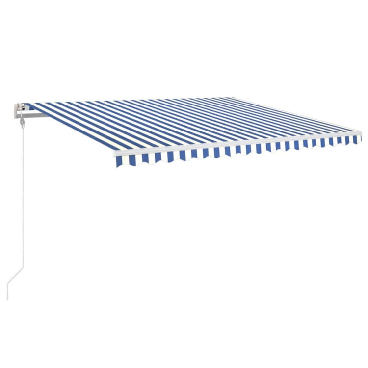 Vidaxl Luifel Automatik mit LED- und Windsensor 450x350 cm blau weiß