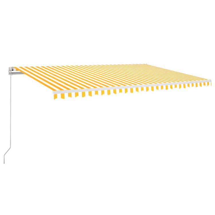 Vidaxl Luifel erstreckt sich manuell 500x350 cm gelb und weiß