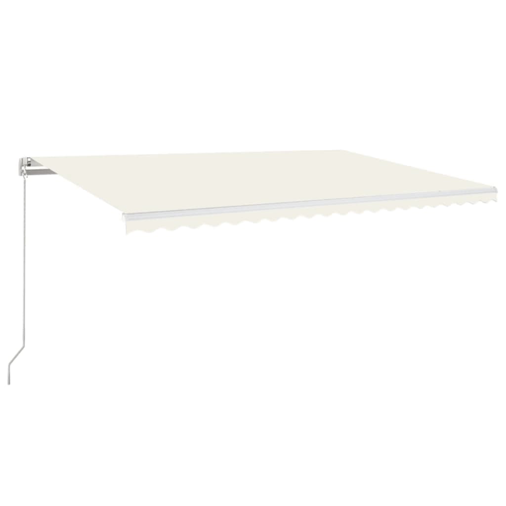Vidaxl luifel manuell ausziehbar mit LED 500x350 cm cremefarben
