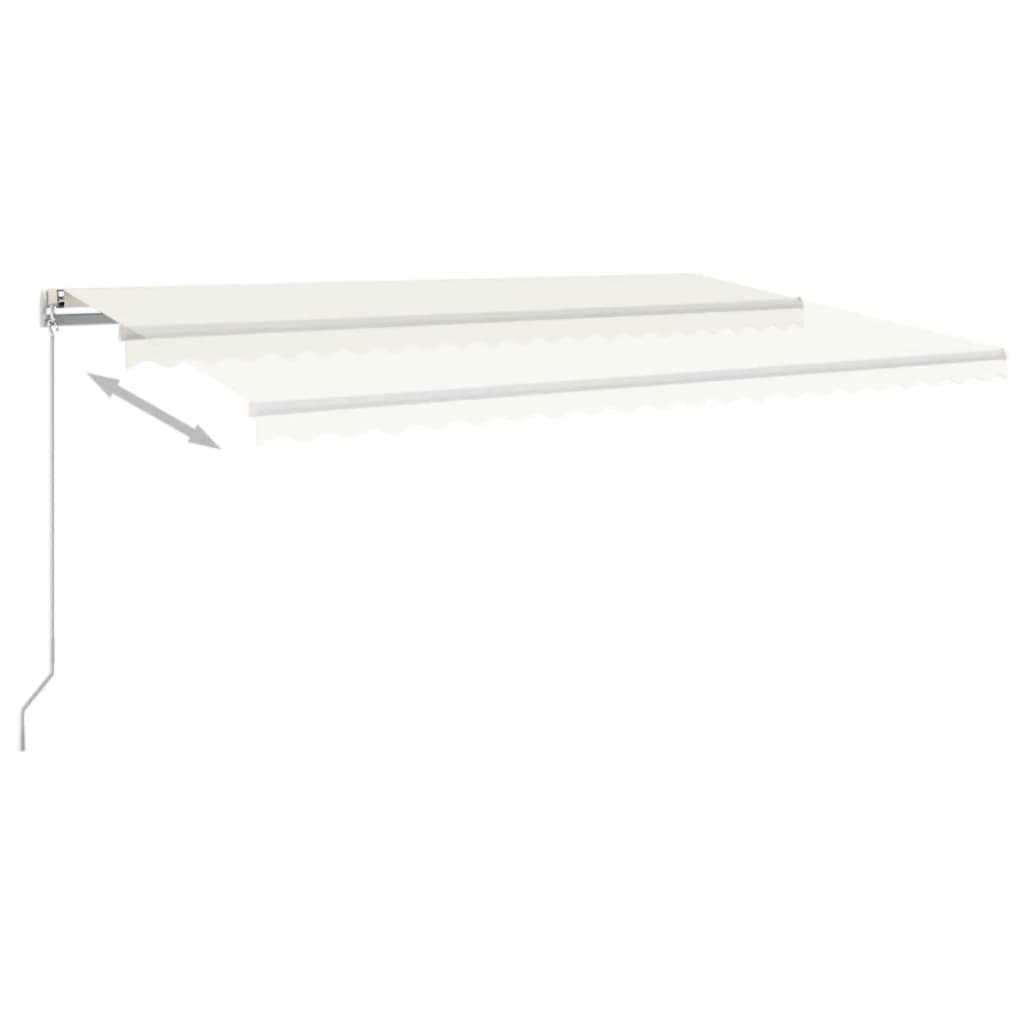 Vidaxl luifel manuell ausziehbar mit LED 500x350 cm cremefarben