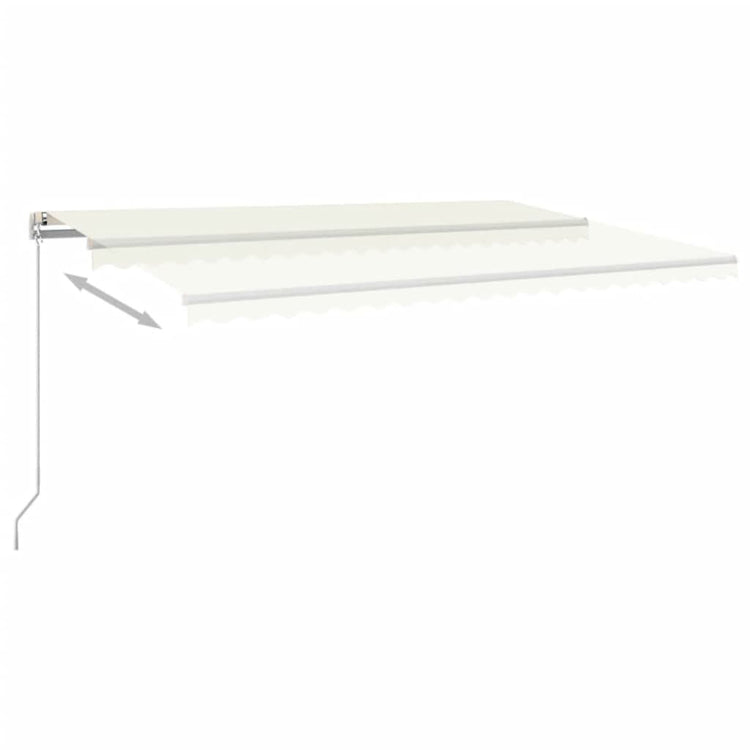 Vidaxl luifel manuell ausziehbar mit LED 500x350 cm cremefarben