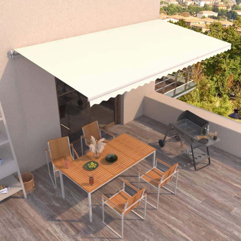 Vidaxl luifel erstreckt sich manuell 600x350 cm cremefarben.