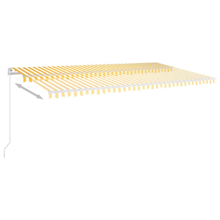 Vidaxl Luifel erstreckt sich manuell 600x350 cm gelb und weiß