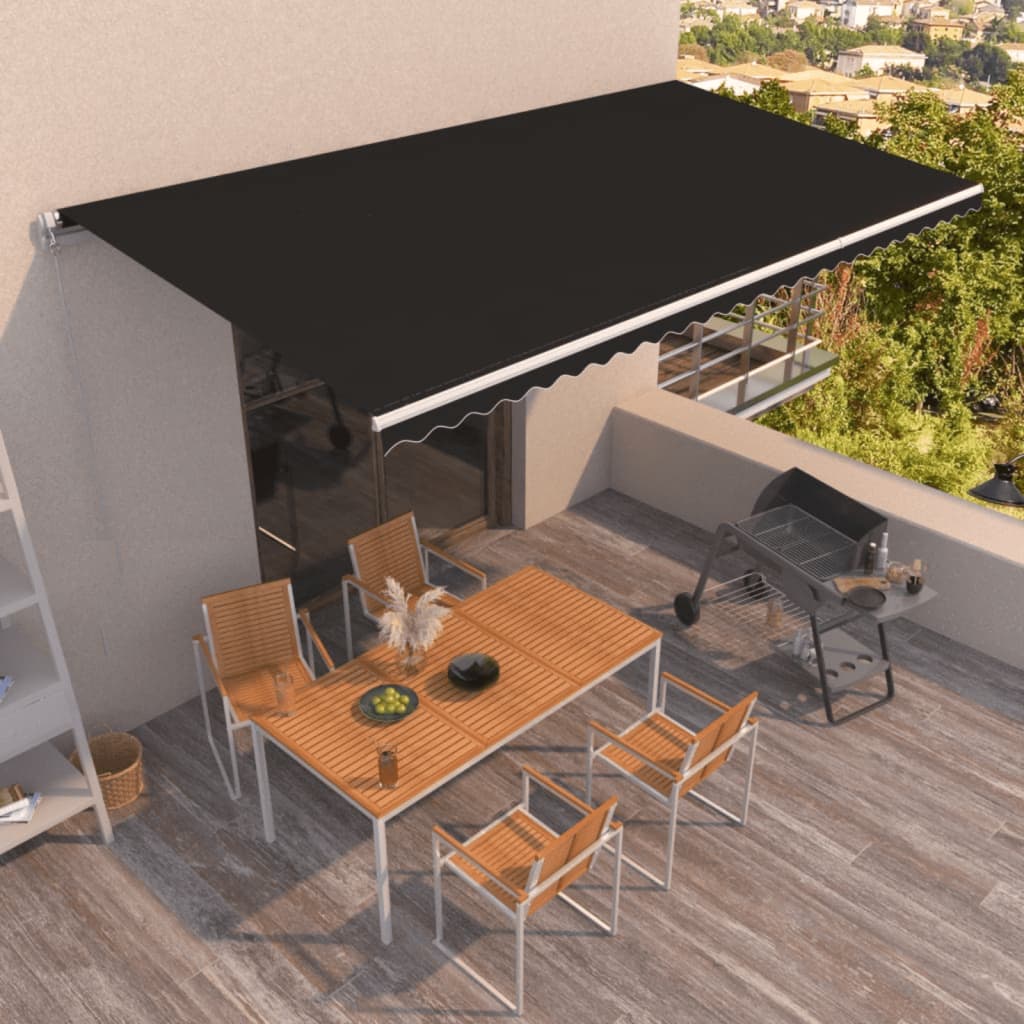 Vidaxl luifel erstreckt sich manuell 600x350 cm Anthrazit -ausgelöst