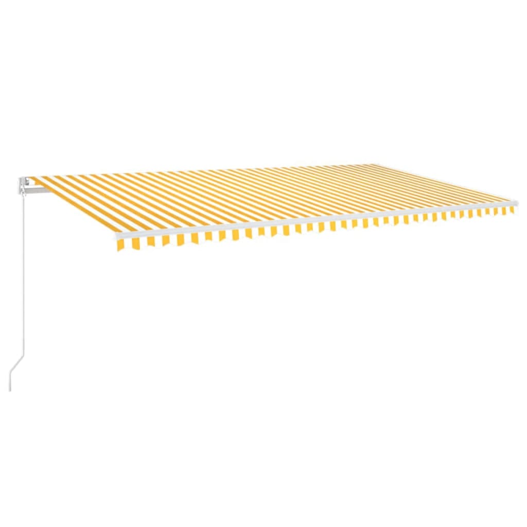 Vidaxl Luifel manuell ausziehbar mit LED 600x350 cm gelb und weiß