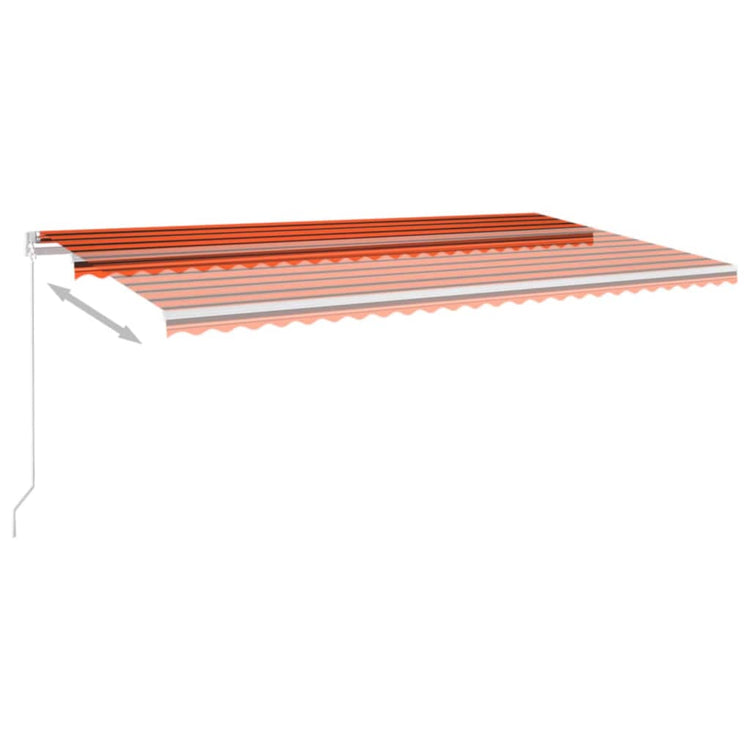 Vidaxl Luifel manuell ausziehbar mit LED 600x350 cm Orange und Braun