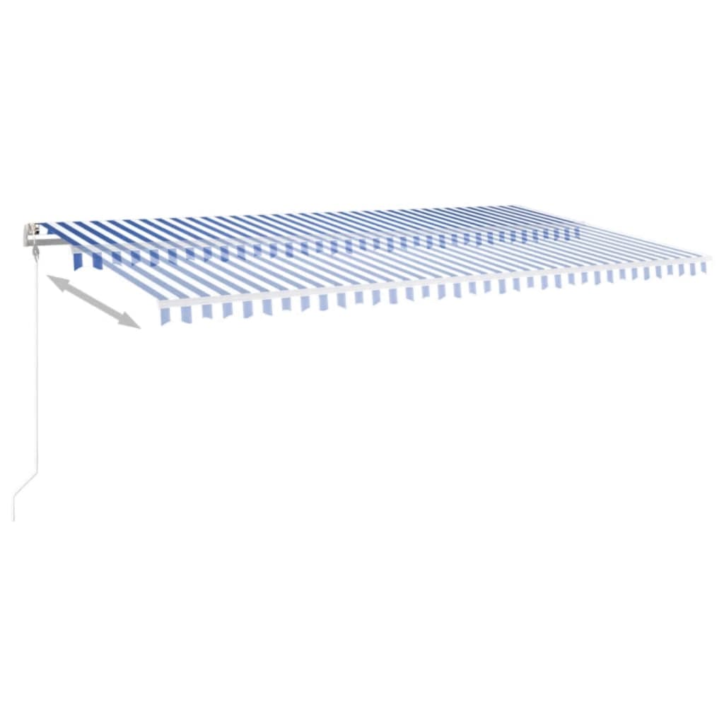 Vidaxl Luifel Automatisch erweiterbar 600x350 cm blau und weiß