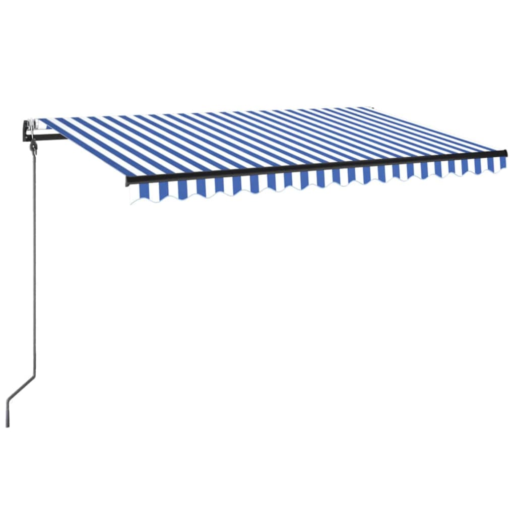 Vidaxl Luifel Automatik mit LED- und Windsensor 300x250 cm blau weiß