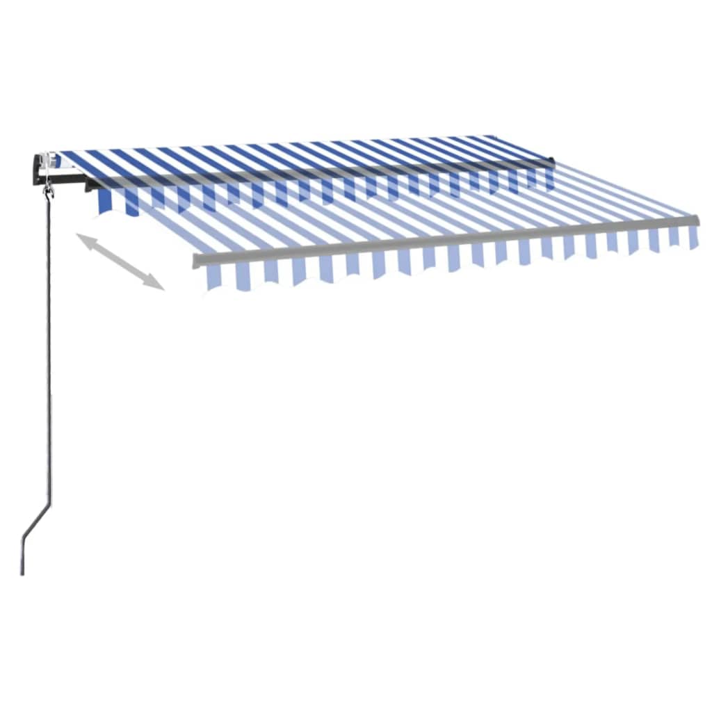 Vidaxl Luifel Automatik mit LED- und Windsensor 300x250 cm blau weiß