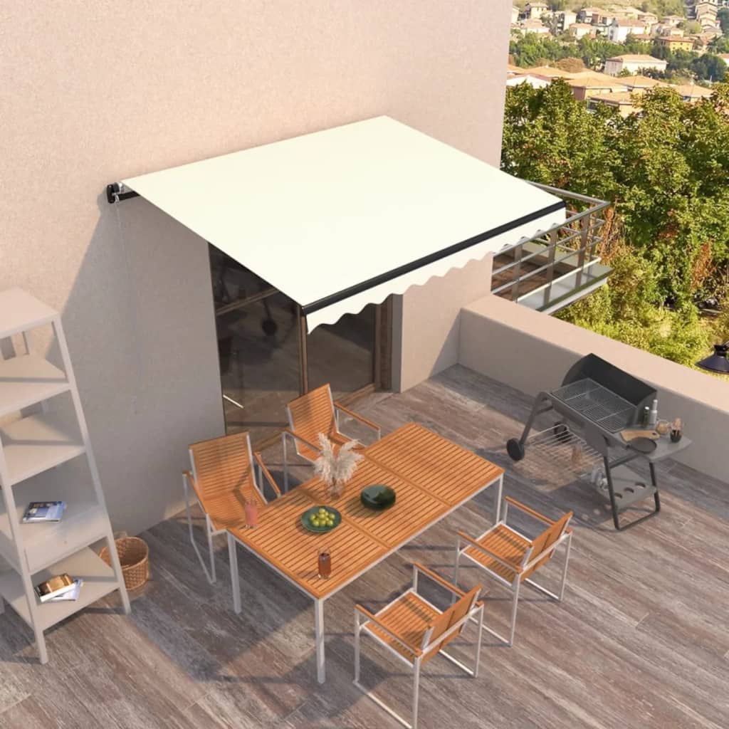 Vidaxl luifel erstreckt sich manuell 350 x 250 cm cremefarben.