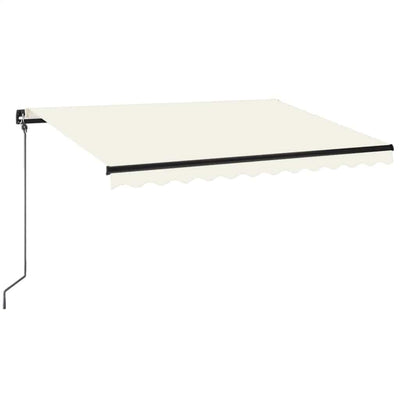 Vidaxl Luifel mit LED 350x250 cm cremefarbener Colored manuell ausziehbar