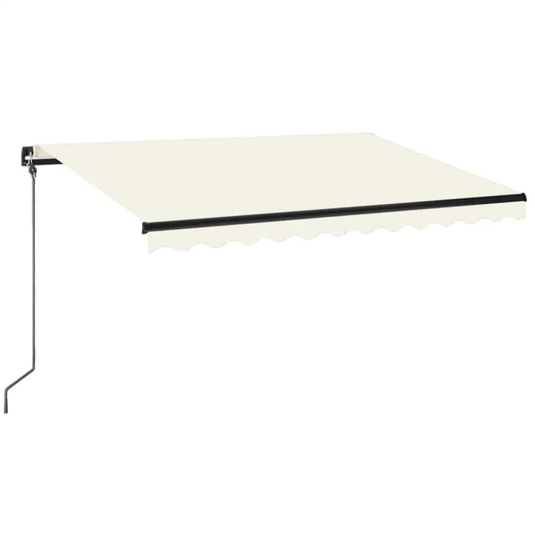 Vidaxl Luifel mit LED 350x250 cm cremefarbener Colored manuell ausziehbar