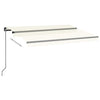 Vidaxl Luifel mit LED 350x250 cm cremefarbener Colored manuell ausziehbar