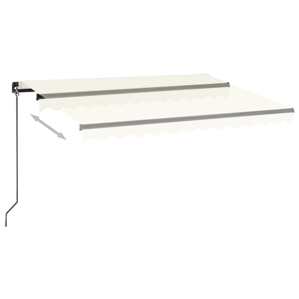 Vidaxl Luifel mit LED 350x250 cm cremefarbener Colored manuell ausziehbar