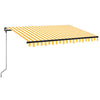 Vidaxl luifel manuell ausziehbar mit LED 350x250 cm gelb und weiß