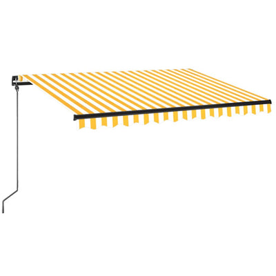 Vidaxl luifel manuell ausziehbar mit LED 350x250 cm gelb und weiß