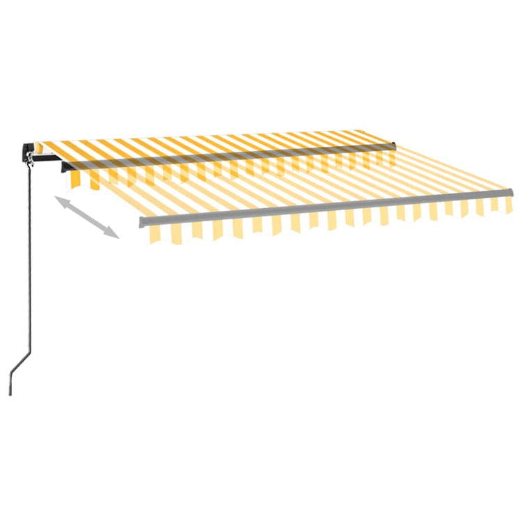 Vidaxl luifel manuell ausziehbar mit LED 350x250 cm gelb und weiß