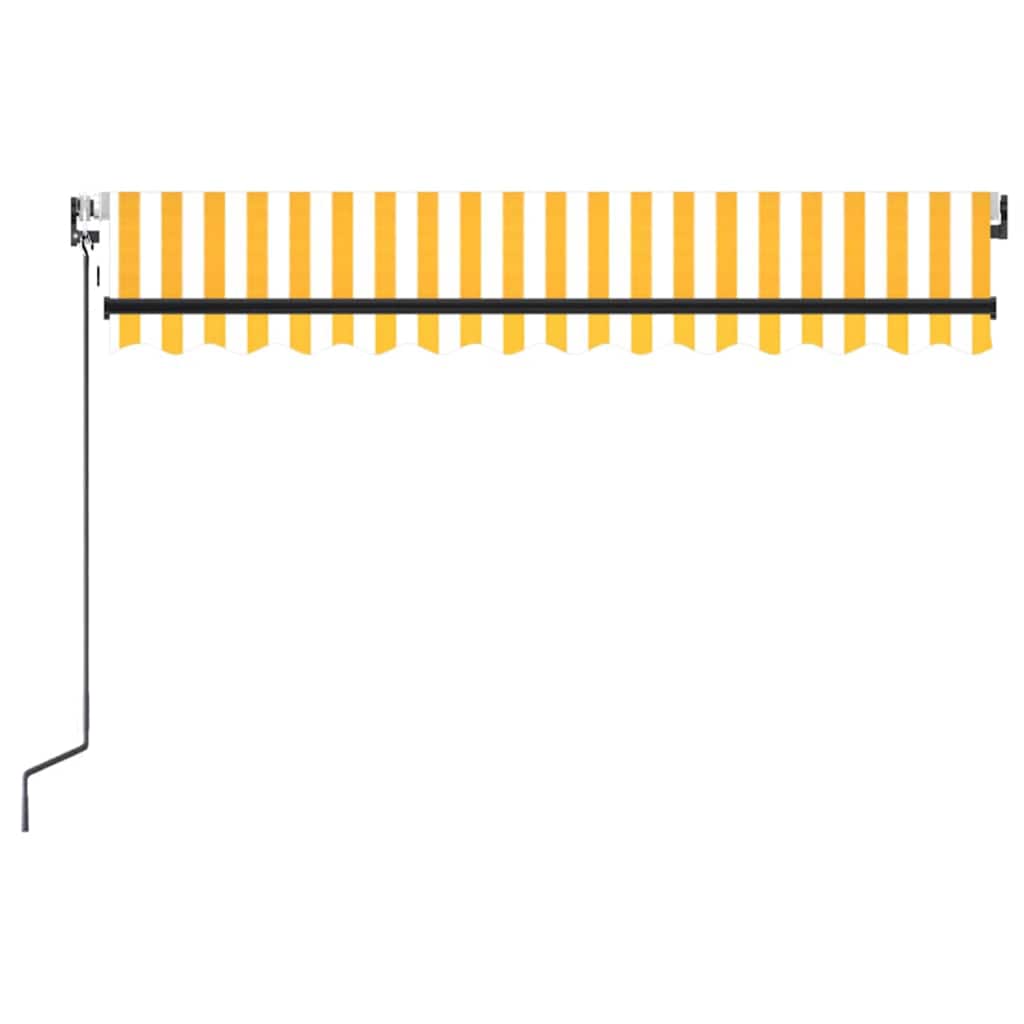 Vidaxl Luifel Automatik mit LED- und Windsensor 350x250 cm gelb und weiß