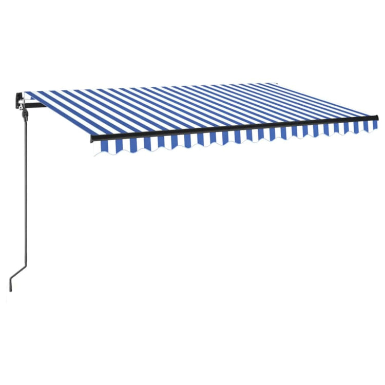 Vidaxl luifel manuell ausziehbar mit LED 400x300 cm blau und weiß