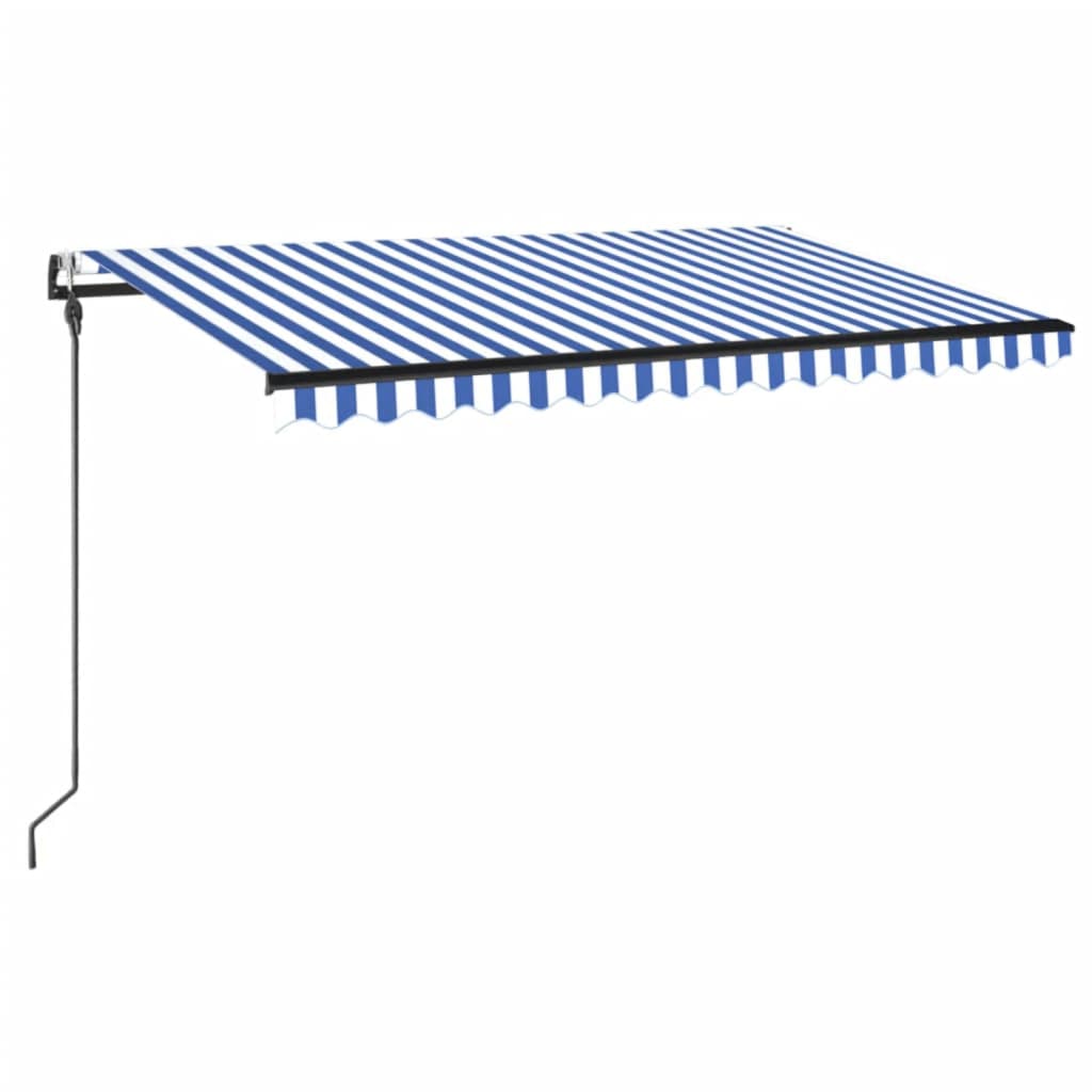 Vidaxl Luifel Automatik mit LED- und Windsensor 400x300 cm blau und weiß