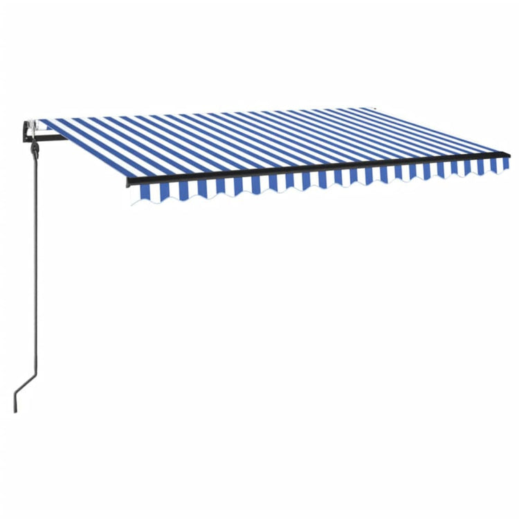 Vidaxl Luifel Automatik mit LED- und Windsensor 400x300 cm blau und weiß