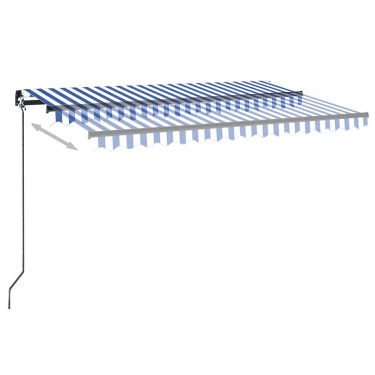 Vidaxl Luifel Automatik mit LED- und Windsensor 400x300 cm blau und weiß