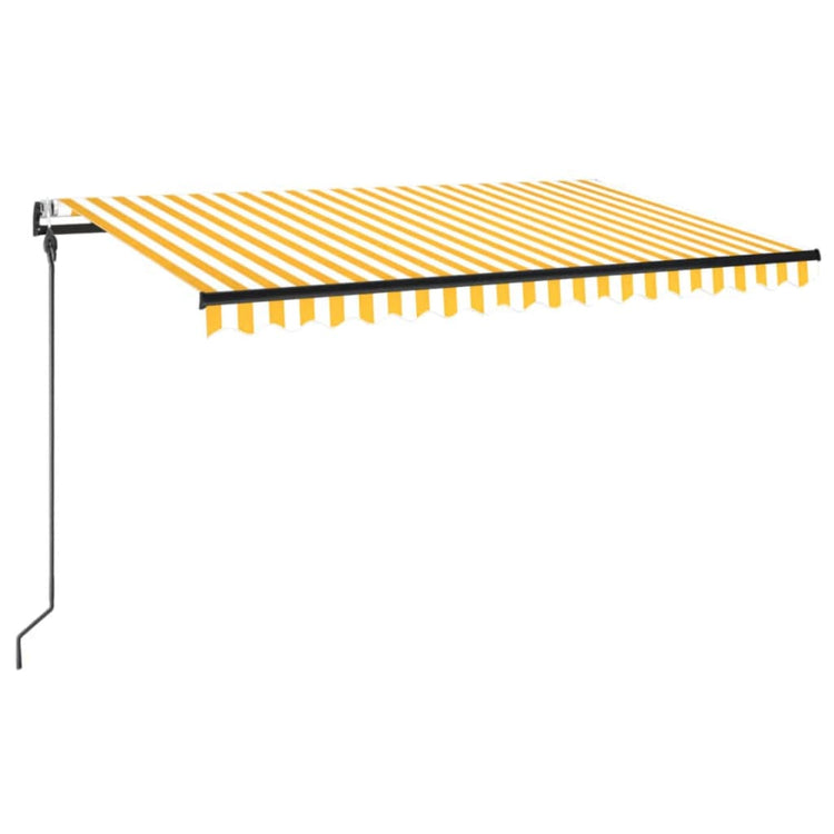 Vidaxl Luifel erstreckt sich automatisch 450 x 300 cm gelb und weiß