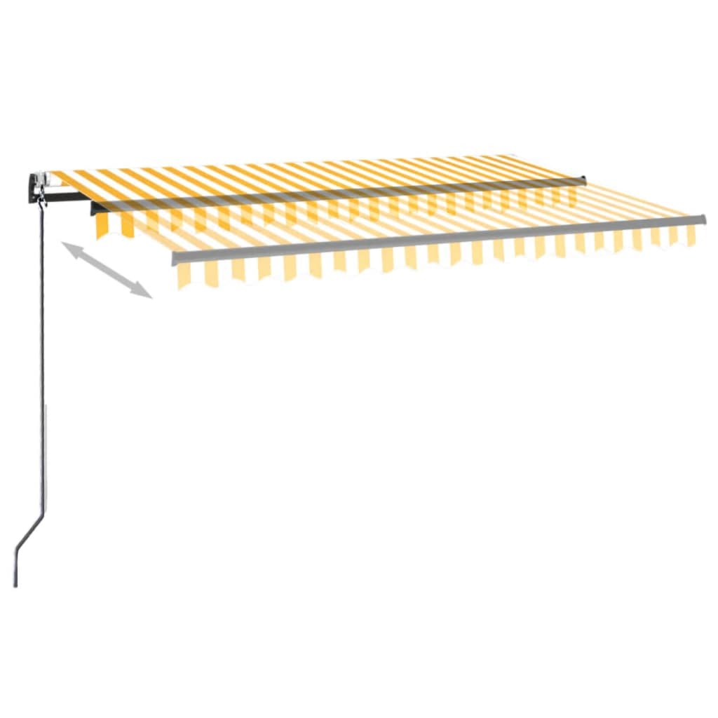 Vidaxl Luifel erstreckt sich automatisch 450 x 300 cm gelb und weiß