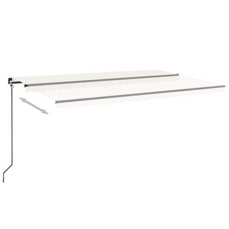 Vidaxl luifel erstreckt sich manuell 500x300 cm creme -gelöscht