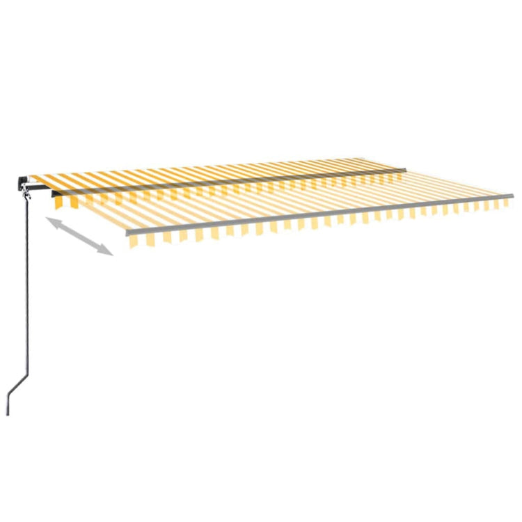 Vidaxl Luifel erstreckt sich manuell 500 x 300 cm gelb und weiß