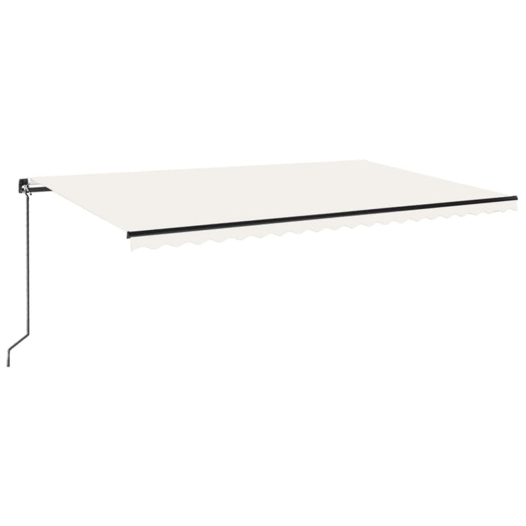 Vidaxl luifel manuell ausziehbar mit LED 500x300 cm cremefarben