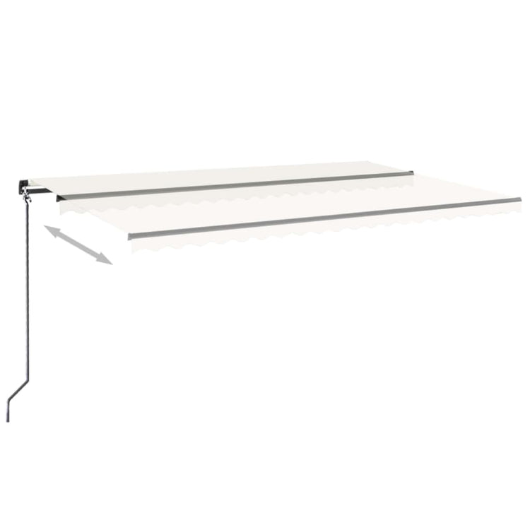 Vidaxl luifel manuell ausziehbar mit LED 500x300 cm cremefarben