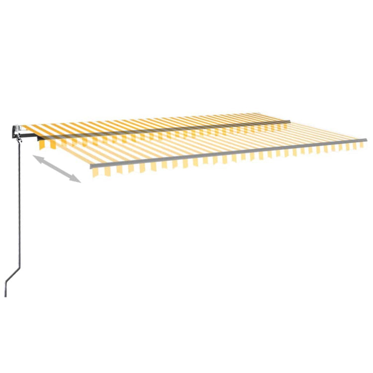 Vidaxl Luifel Automatik mit LED- und Windsensor 500x300 cm gelb und weiß