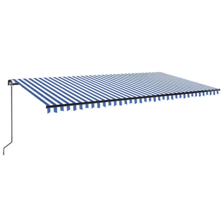 Vidaxl luifel manuell ausziehbar mit LED 600x300 cm blau und weiß