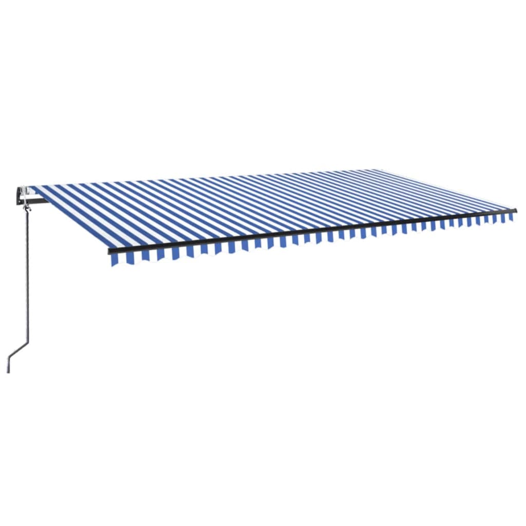 Vidaxl Luifel Automatik mit LED- und Windsensor 600x300 cm blau weiß