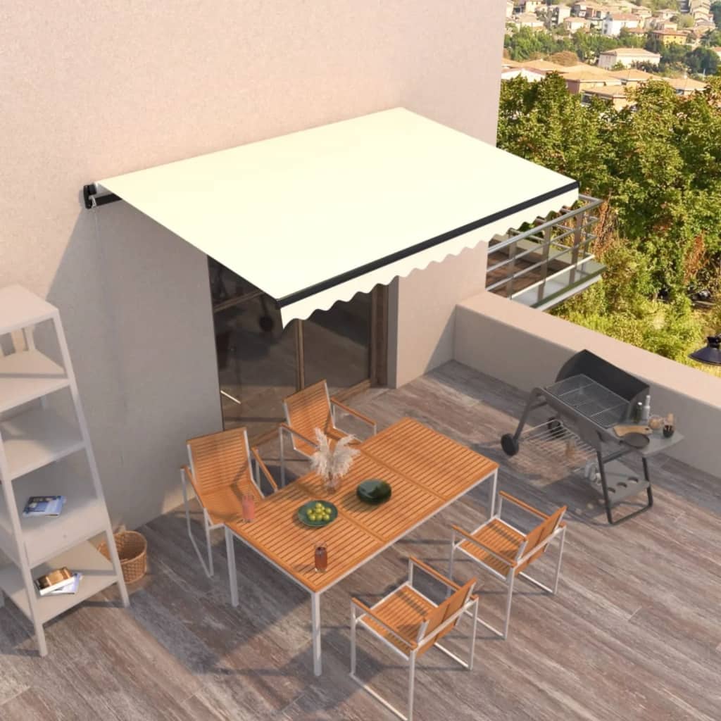 Vidaxl luifel erstreckt sich manuell 400x350 cm cremefarben.