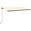 Vidaxl luifel manuell ausziehbar mit LED 400x350 cm cremefarben