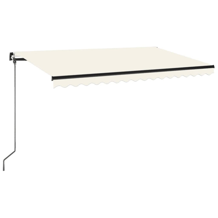 Vidaxl luifel manuell ausziehbar mit LED 400x350 cm cremefarben