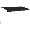 Vidaxl luifel manuell erweiterbar mit LED 400x350 cm Anthrazitfarbe