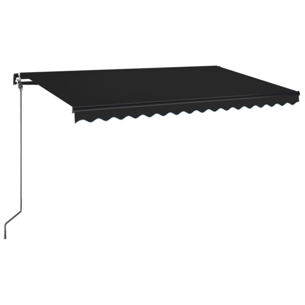 Vidaxl luifel manuell erweiterbar mit LED 400x350 cm Anthrazitfarbe