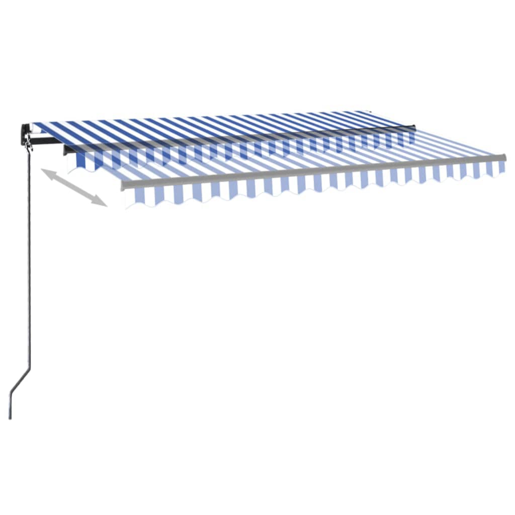 Vidaxl Luifel Automatik mit LED- und Windsensor 400x350 cm blau weiß