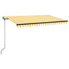 Vidaxl Luifel Automatik mit LED- und Windsensor 400x350 cm gelb und weiß
