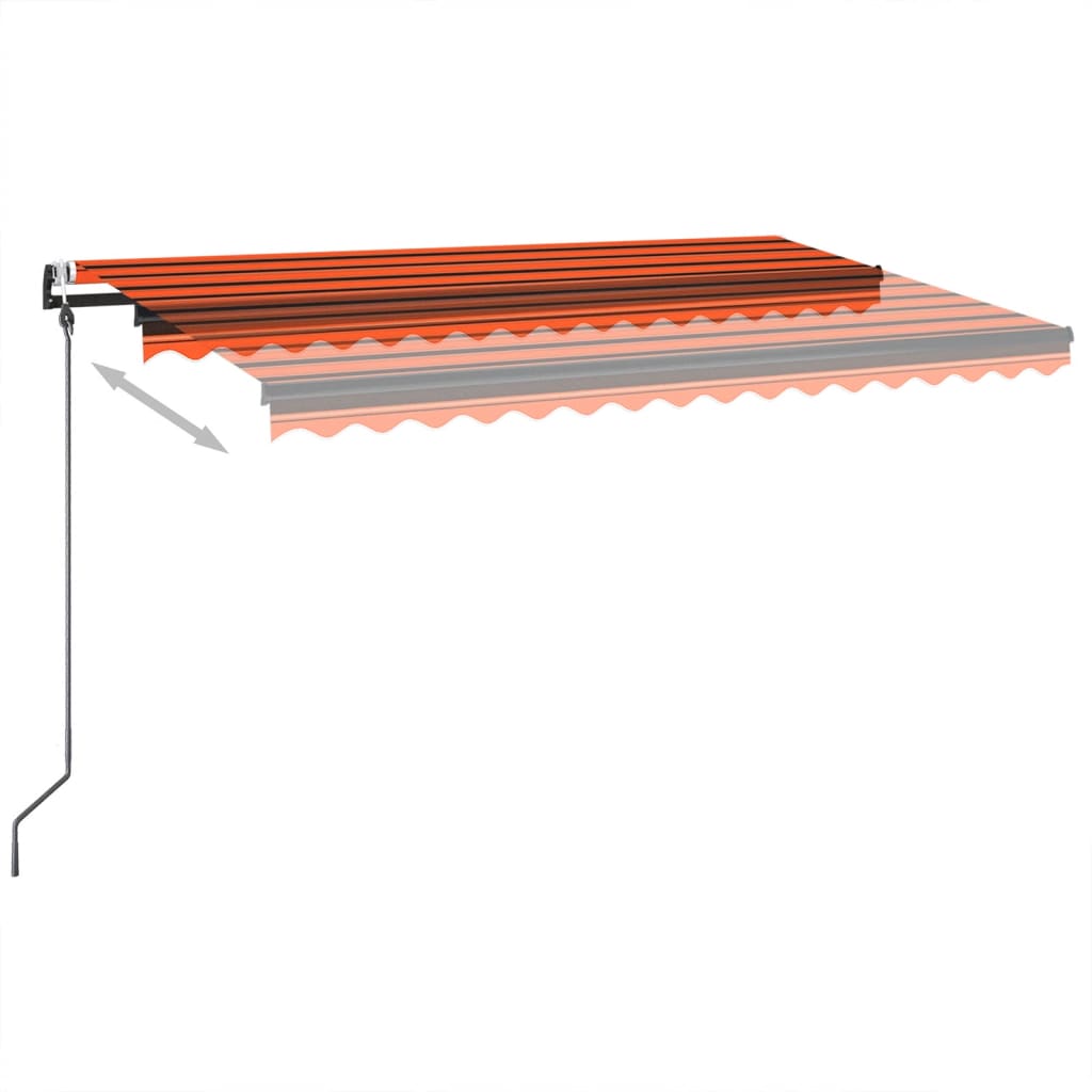 Vidaxl Luifel Automatik mit LED -Windsensor 400x350 cm Orange Braun