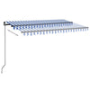 Vidaxl Luifel erstreckt sich manuell 450 x 350 cm blau und weiß