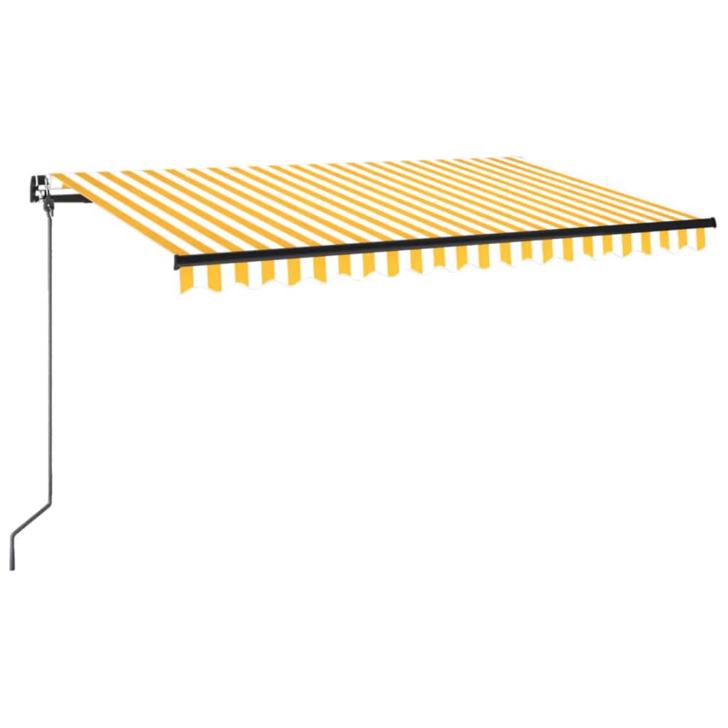 Vidaxl Luifel erstreckt sich manuell 450 x 350 cm gelb und weiß