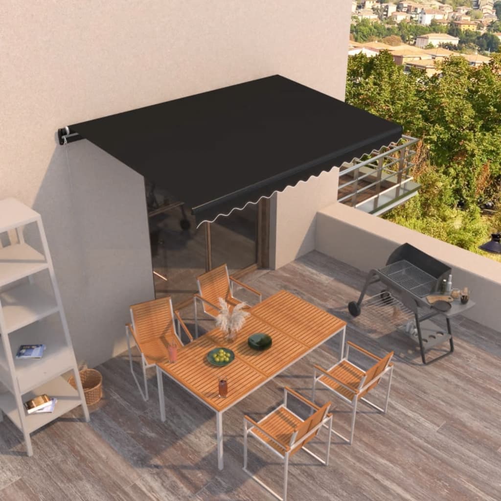 Vidaxl luifel erstreckt sich manuell 450 x 350 cm Anthrazit -ausgelöst
