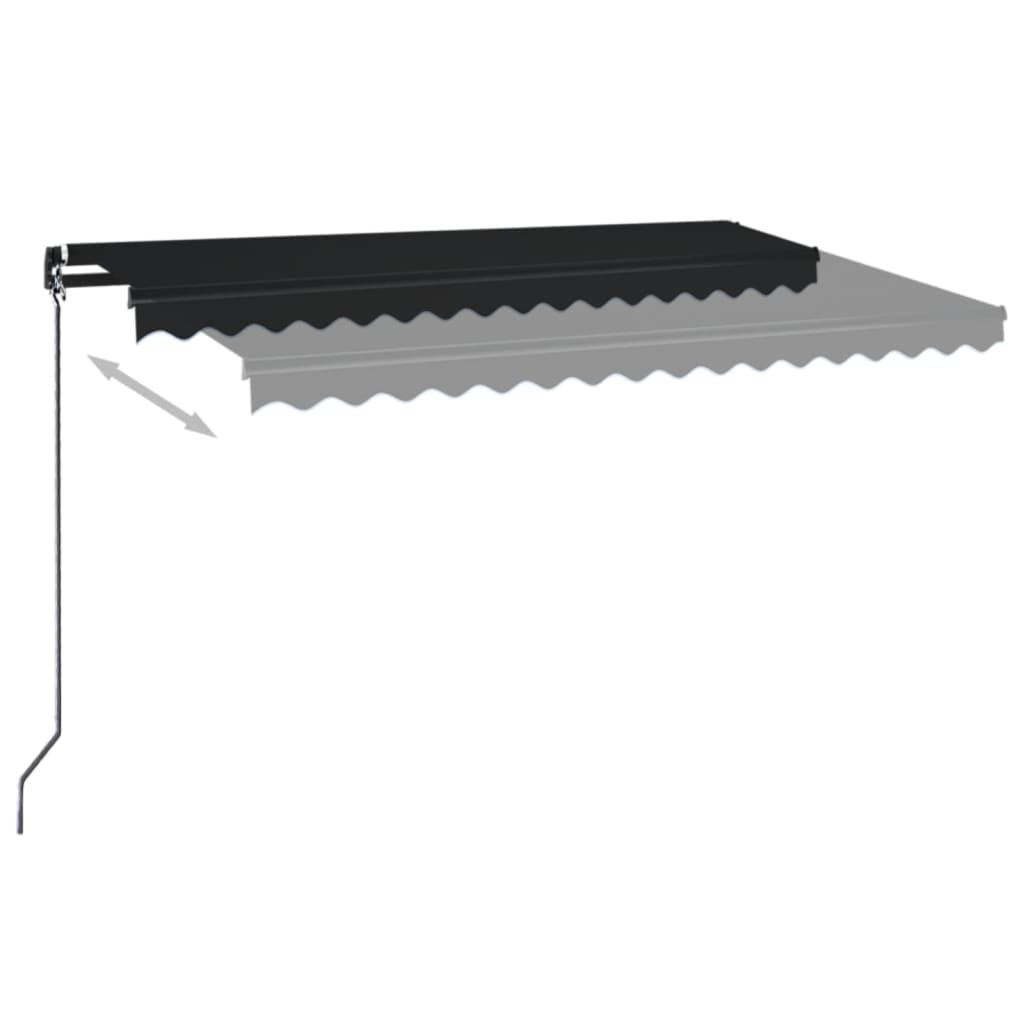 Vidaxl Luifel manuell ausziehbar mit LED 450x350 cm Anthrazitfarbe