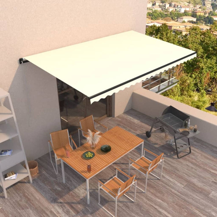 Vidaxl luifel erstreckt sich manuell 500x350 cm cremefarben.