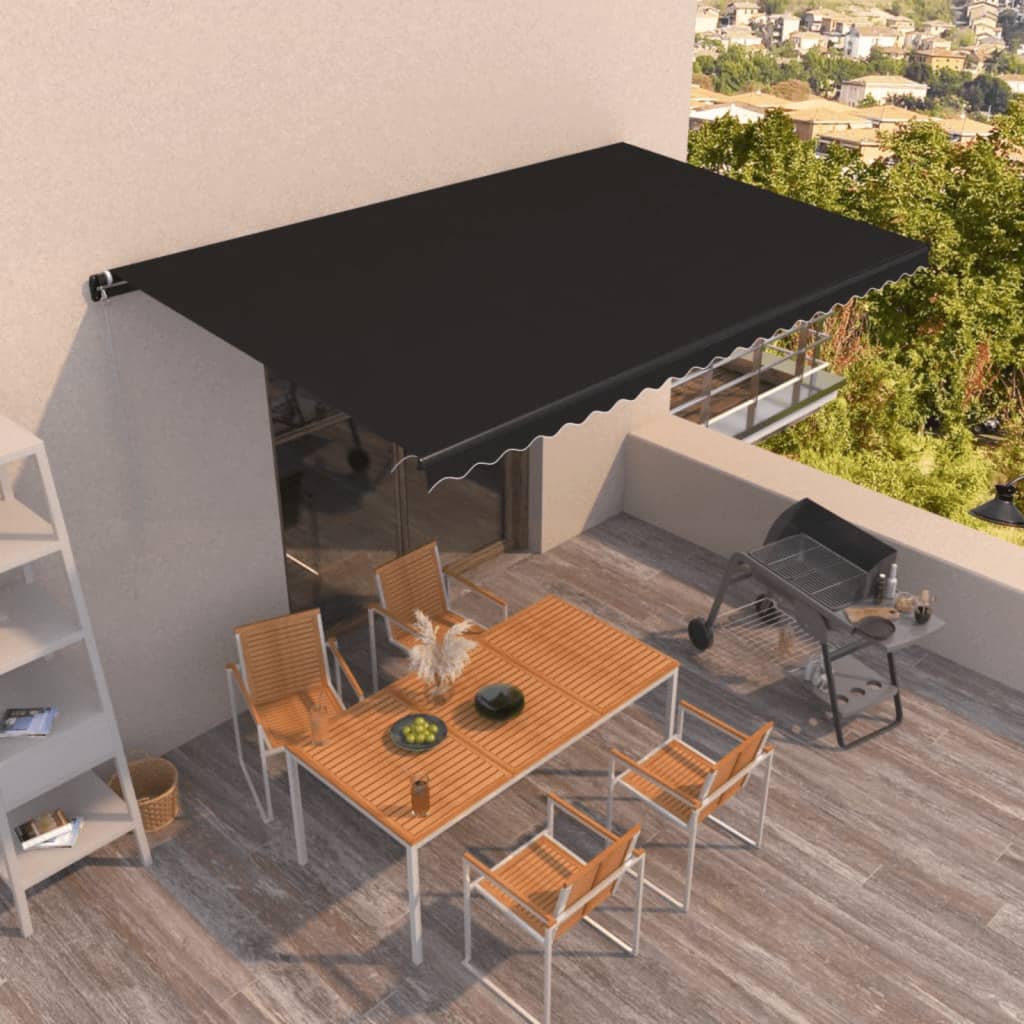 Vidaxl luifel erstreckt sich manuell 500x350 cm Anthrazit -ausgelöst