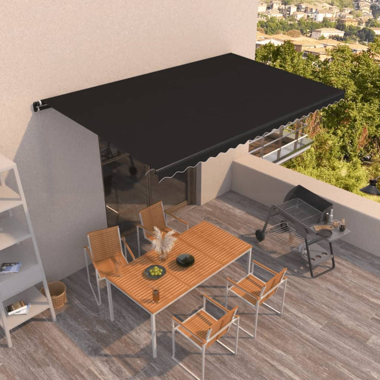 Vidaxl luifel erstreckt sich manuell 500x350 cm Anthrazit -ausgelöst